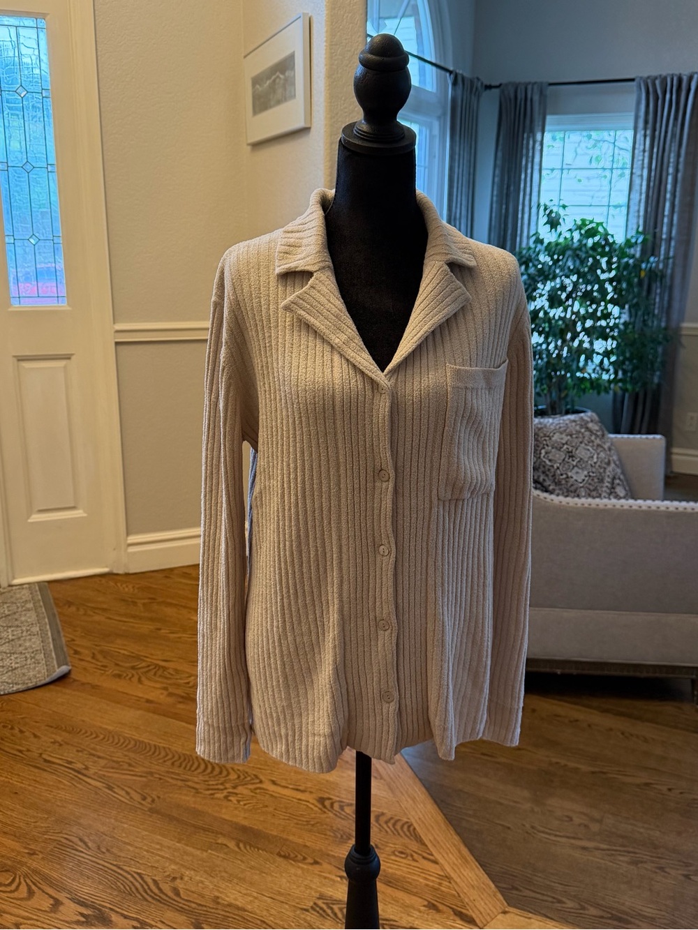 NWT - Barefoot Dreams Ribbed Button-Front Cardigan – Cream